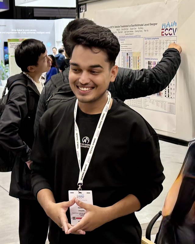 Pramish Paudel at the ECCV 2024 poster session in Milan